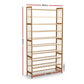 10 Tier Bamboo Shoe Rack Organiser-2