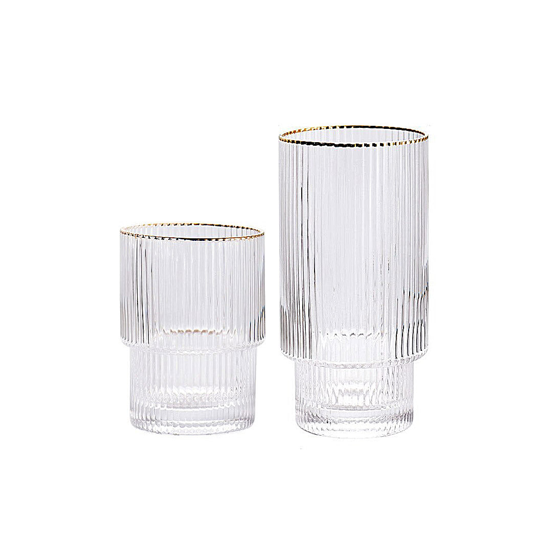 Ridged glasses with gold rim