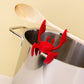 Red crab silicon spoon holder pot clip steam releaser