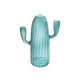 Classic shaped teal glass cactus vase