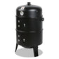 3-in-1 Charcoal BBQ Smoker - Black-4