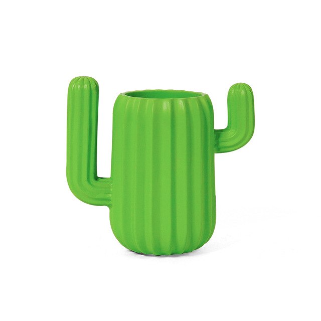 Green cactus shaped desktop organiser