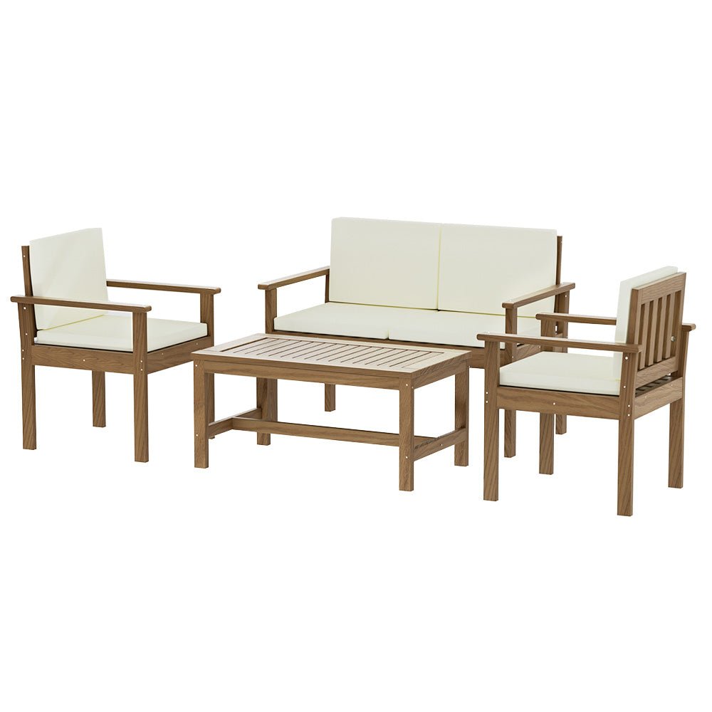 4 Seater Acacia Wood Lounge Setting-0