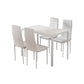 5 Piece Dining Set with Wooden Table Top - White-0