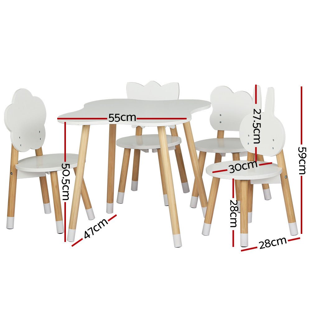 5 Piece Kids Table and Chairs Set Children Activity Study Play Desk-1