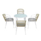 4 Seater Outdoor Handwoven Rope Chair Dining Set - White-3