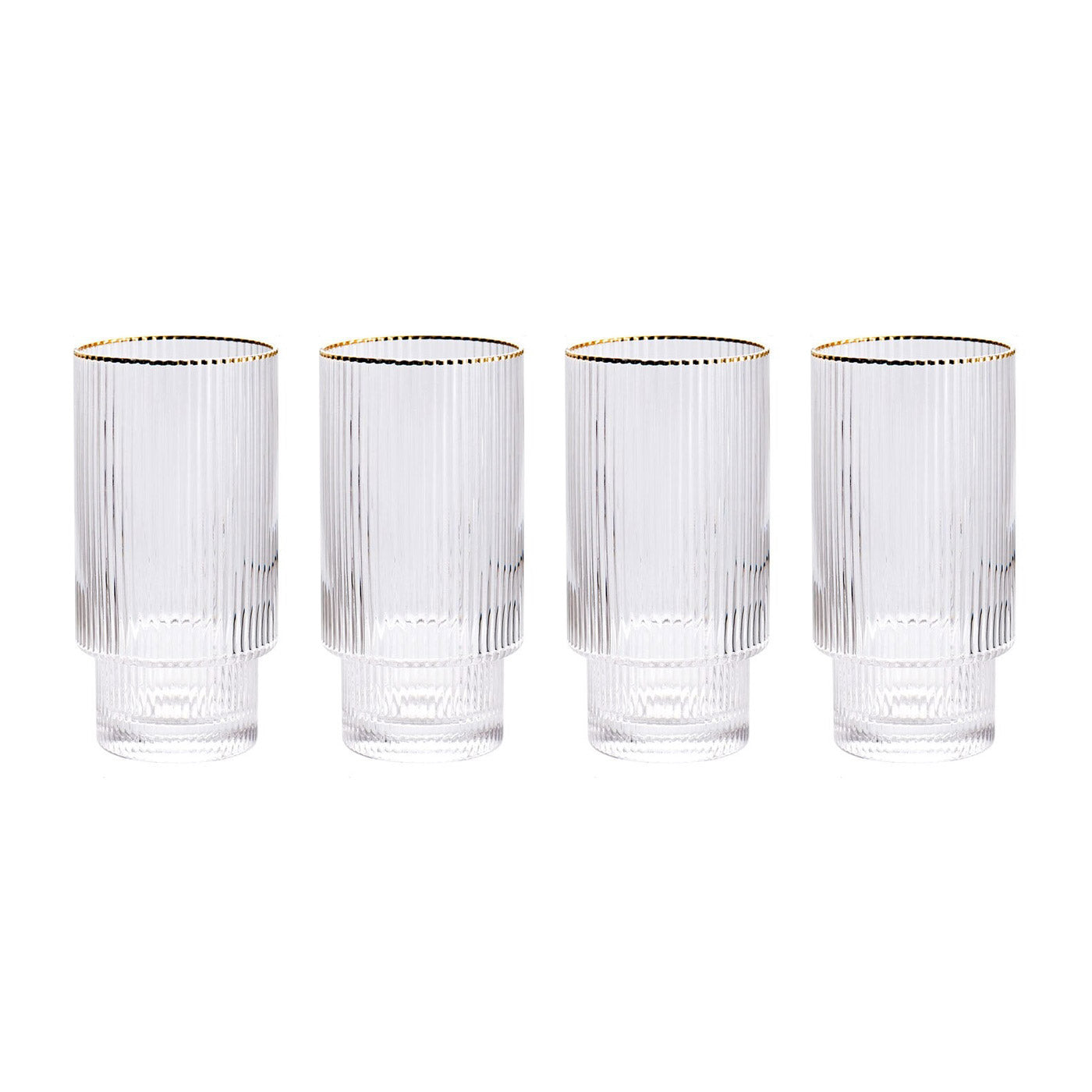 Ridged glasses with gold rim