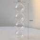 Clear 4 stack glass bubble vase with dimensions