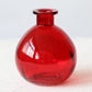 Red bulb shaped glass vase