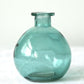 Green bulb shaped glass vase