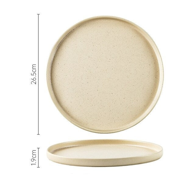 Cream plate with dimensions