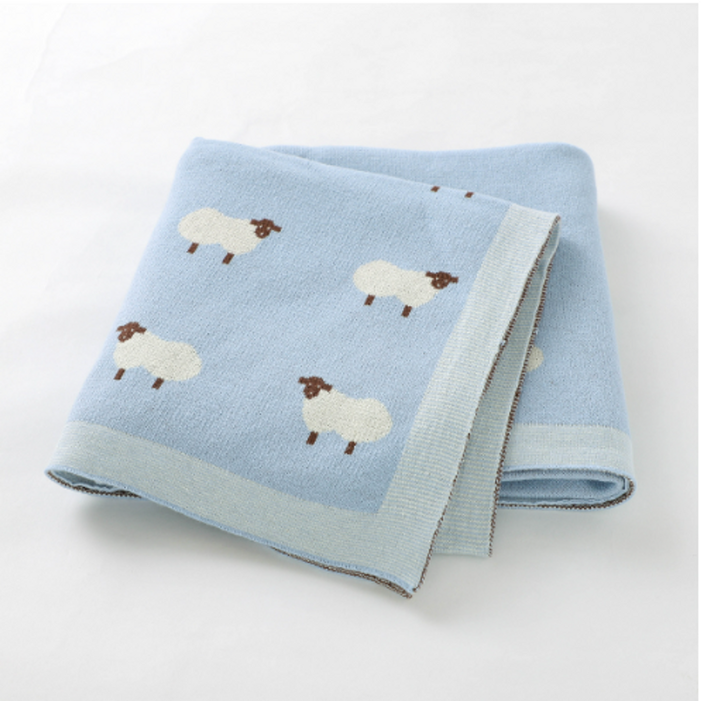 Baby blanket, 100% cotton knit sheep, various colours