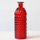 Red textured glass vase