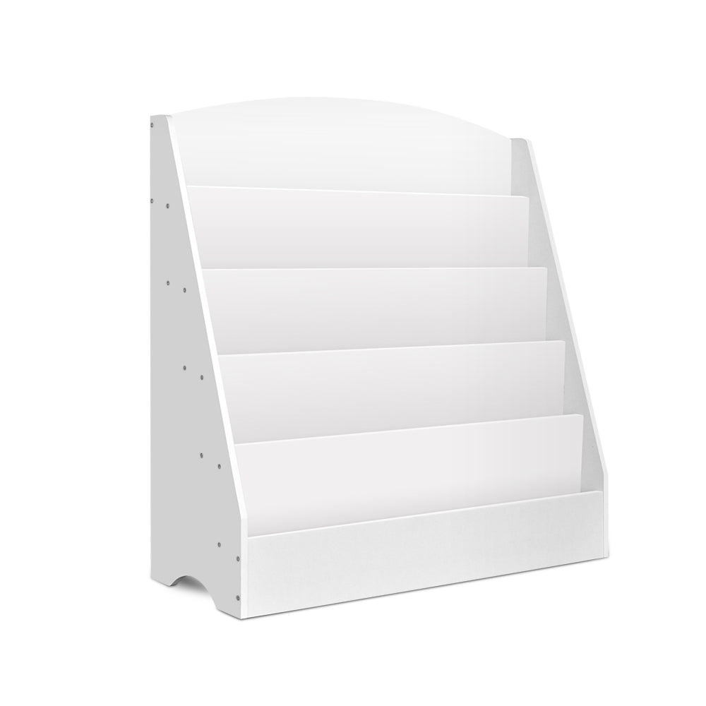 5 Tiers Kids Bookshelf Magazine Shelf Organiser Bookcase Display Rack White-0