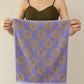 Purple yellow smiley face hand face towel