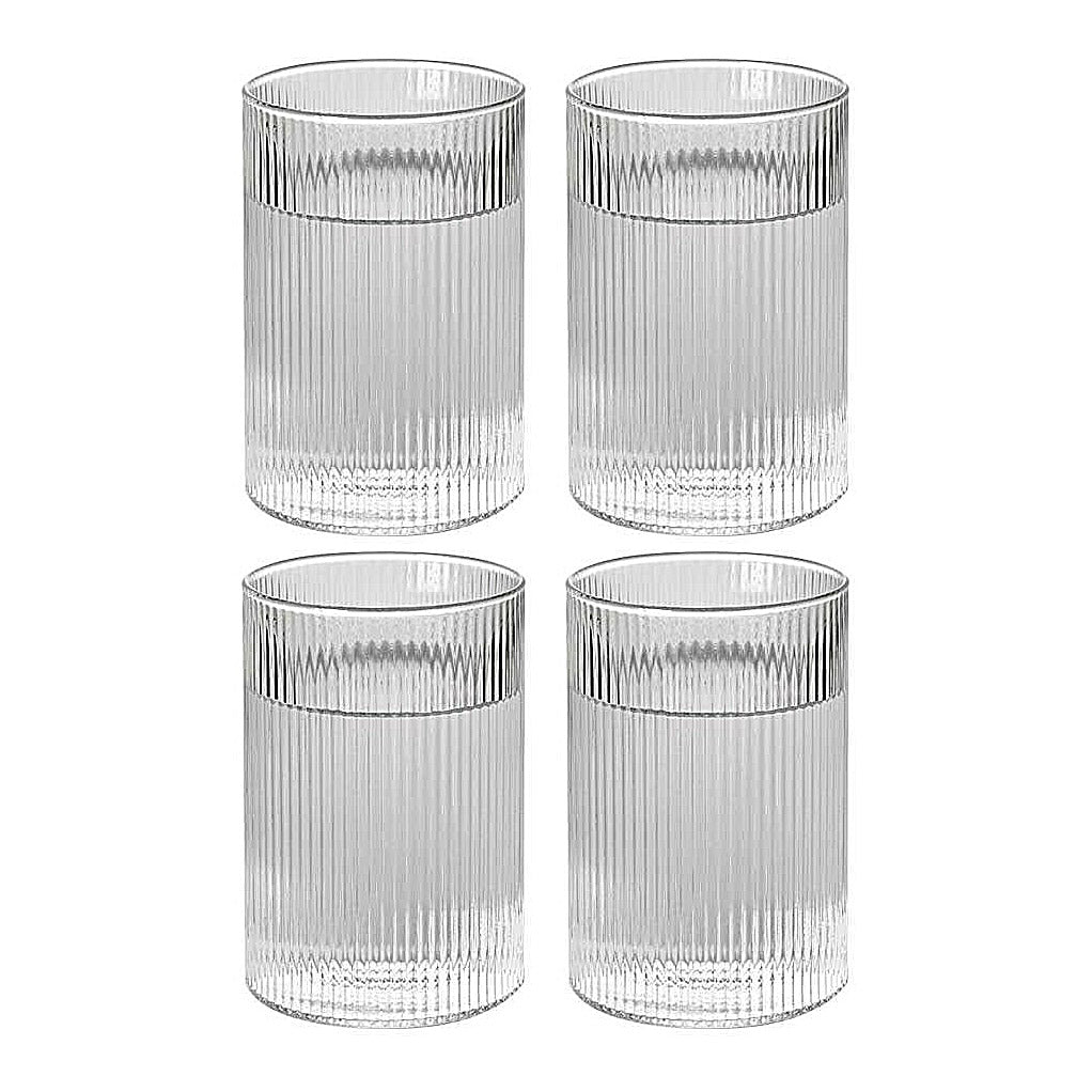 Ridged drinking glass