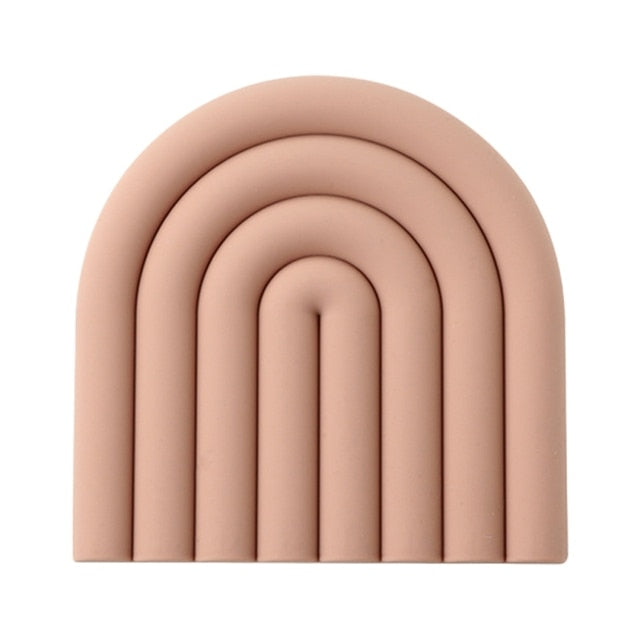 Pink silicone place mat and heat protector