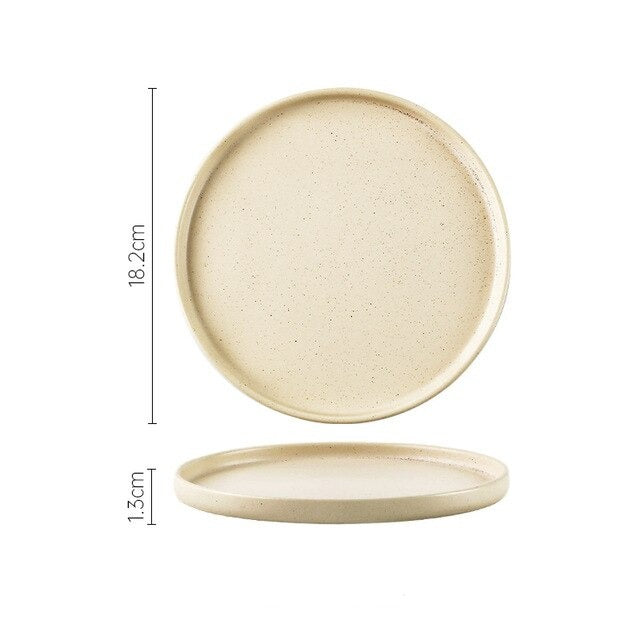 Cream plate with dimensions