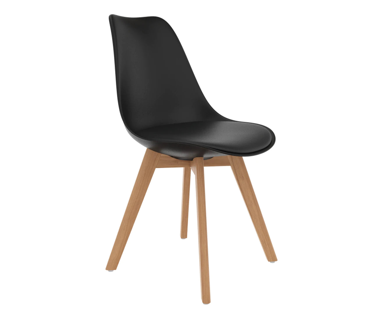 Modern dining chair black with beech wood legs