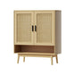 Rattan Shoe Cabinet Storage Rack with Shelf-2