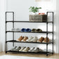 4 Tier Stackable Shoe Rack 80cm Black-0