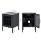 Mesh Metal Bedside Table Cabinet - Black-2