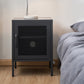 Mesh Metal Bedside Table Cabinet - Black-0