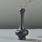 Black ceramic vase with textured glaze