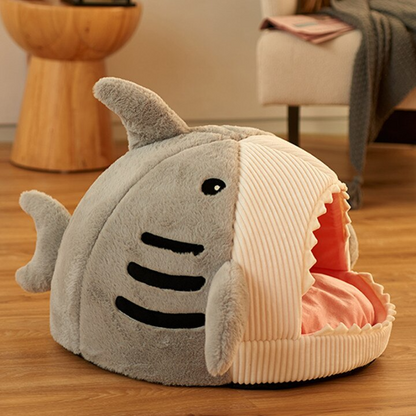 Pet cat dog bed, shark, 2 colours