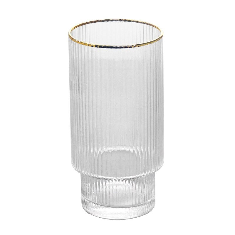 Ridged glasses with gold rim