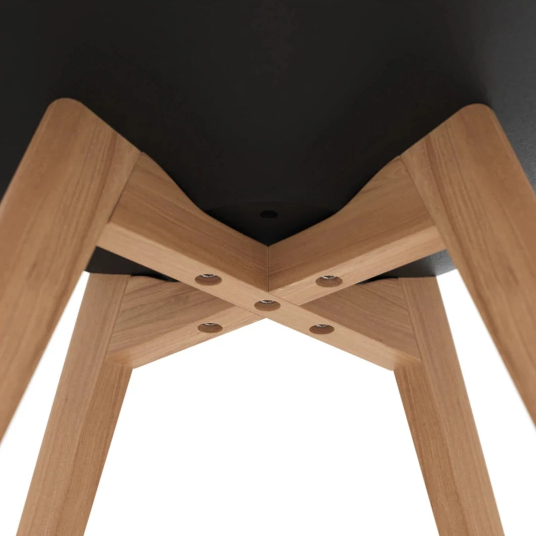 Modern dining chair black with beech wood legs