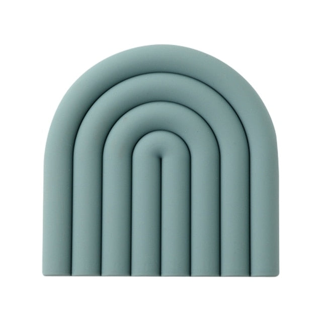 Light blue silicone place mat and heat protector