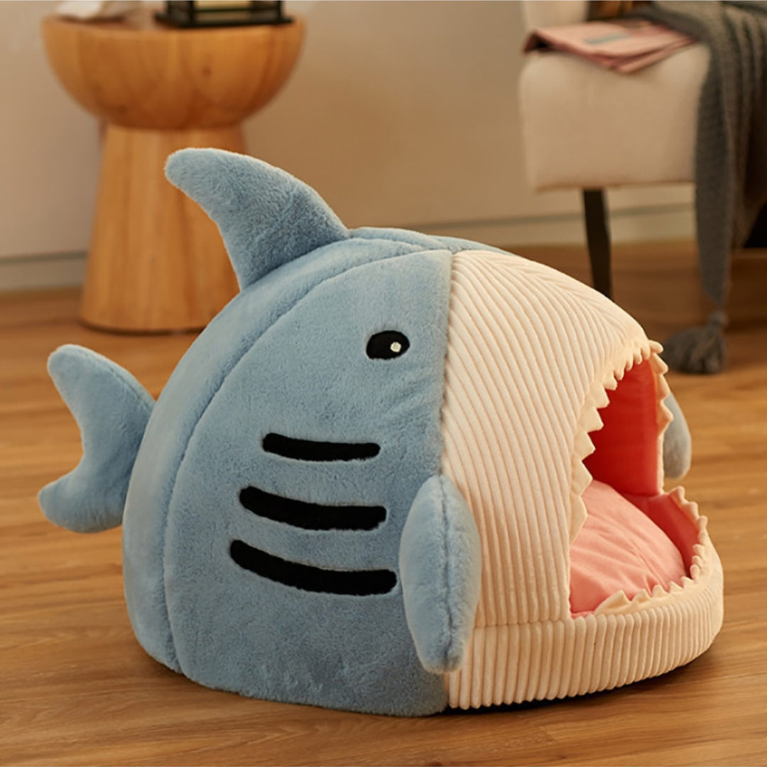 Pet cat dog bed, shark, 2 colours