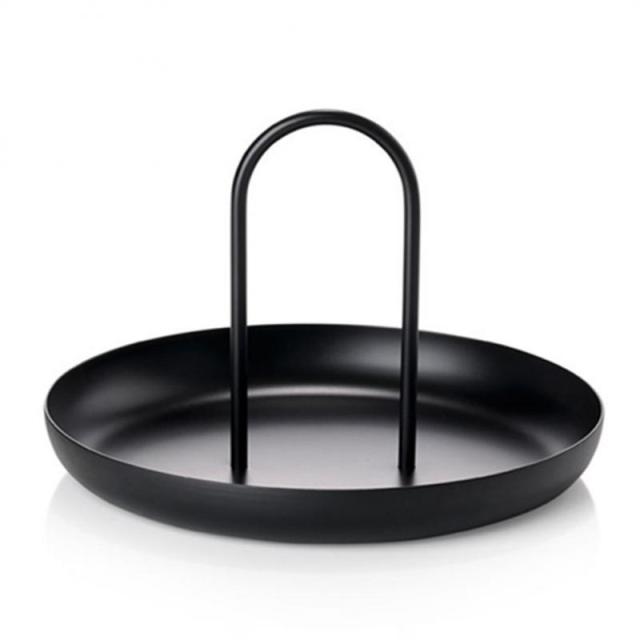 Modern black tray with handle