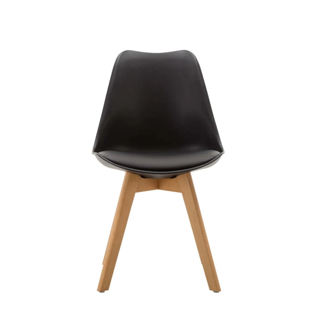 Modern dining chair black with beech wood legs