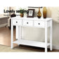 Hallway Console Table With 3 Drawers White-3