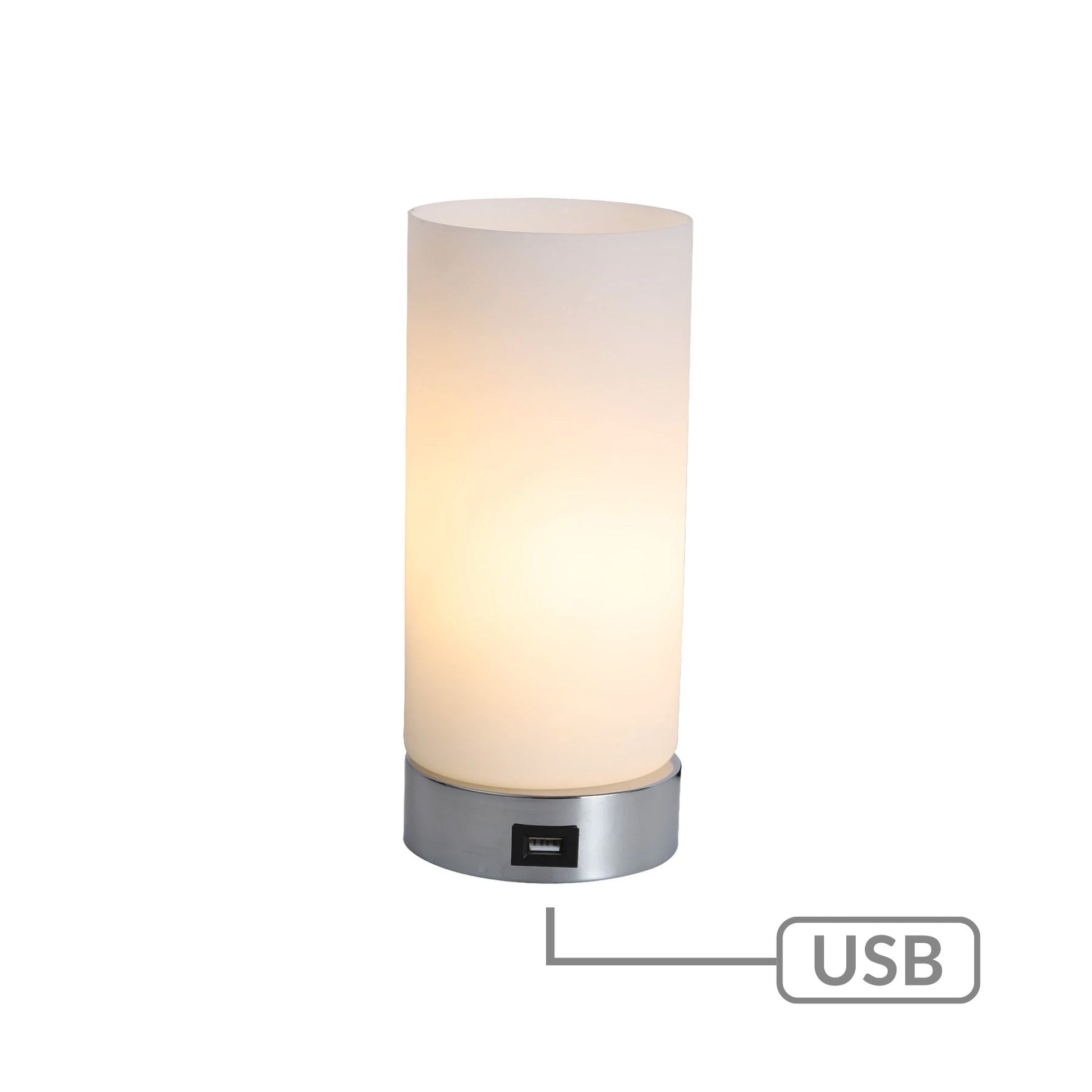 Julie Cylinder Touch Lamp with USB Port-0