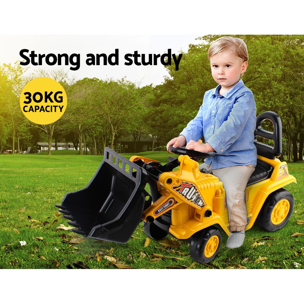 Kids Ride On Bulldozer - Yellow-2