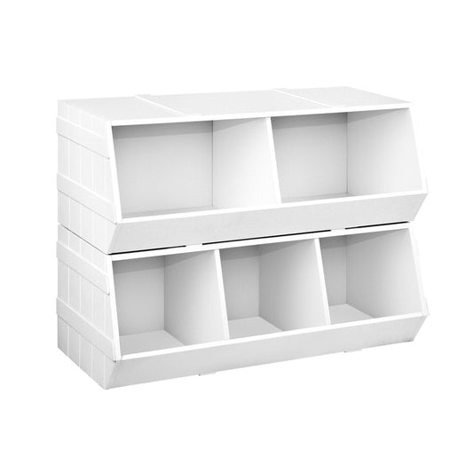 Kids Toy Box Stackable Bookshelf Storage Organiser Bookcase Shelf-0