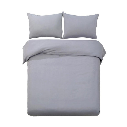 King Size Classic Quilt Cover Set - Grey-0