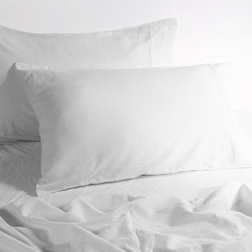 luxurious linen cotton sheet set 1 mega queen white-0