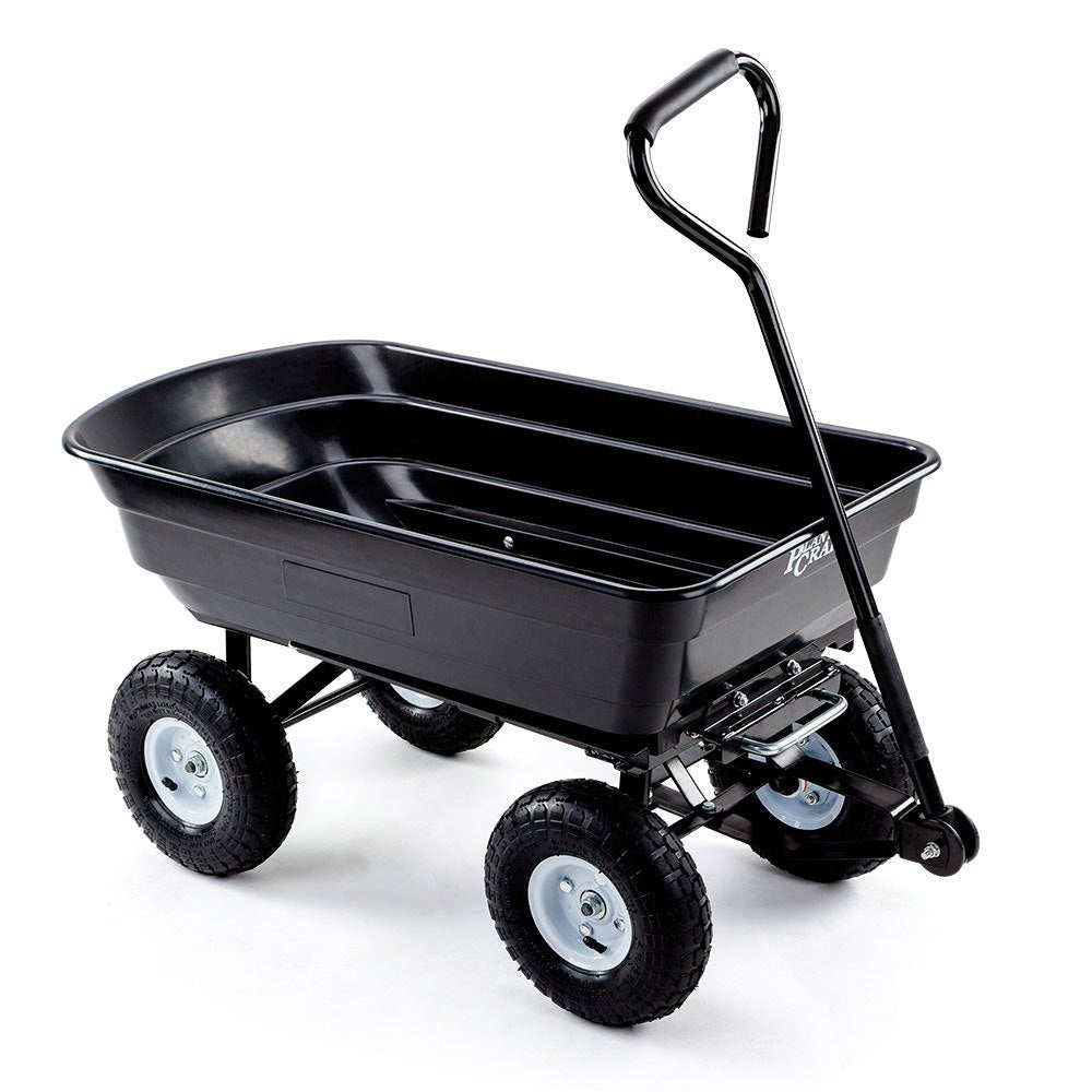 250kg Poly Pull Dump Cart Garden Hand Trailer Wagon Lawn Wheelbarrow-0