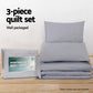 Queen Size Classic Quilt Cover Set - Grey-3