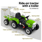 Ride On Car Tractor Trailer Toy Kids Electric Cars 12V Battery Green-4