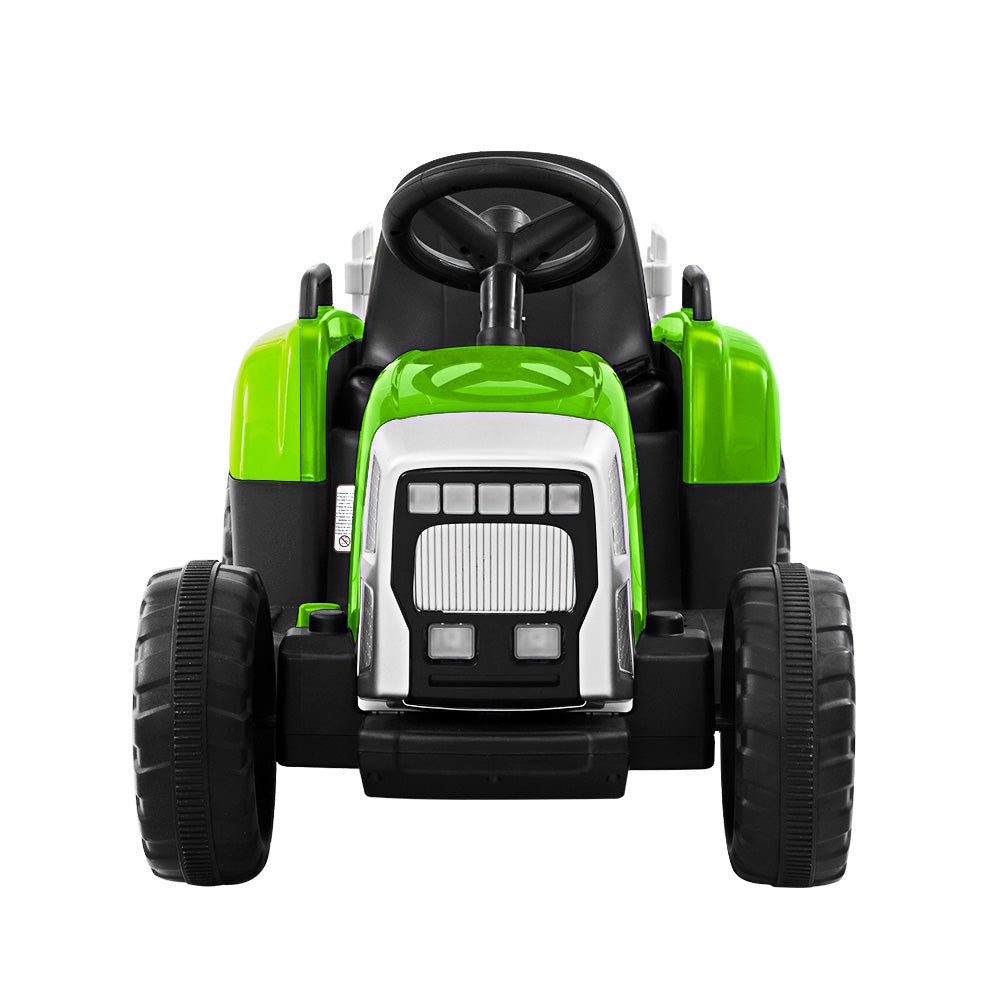 Ride On Car Tractor Trailer Toy Kids Electric Cars 12V Battery Green-3