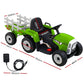 Ride On Car Tractor Trailer Toy Kids Electric Cars 12V Battery Green-1