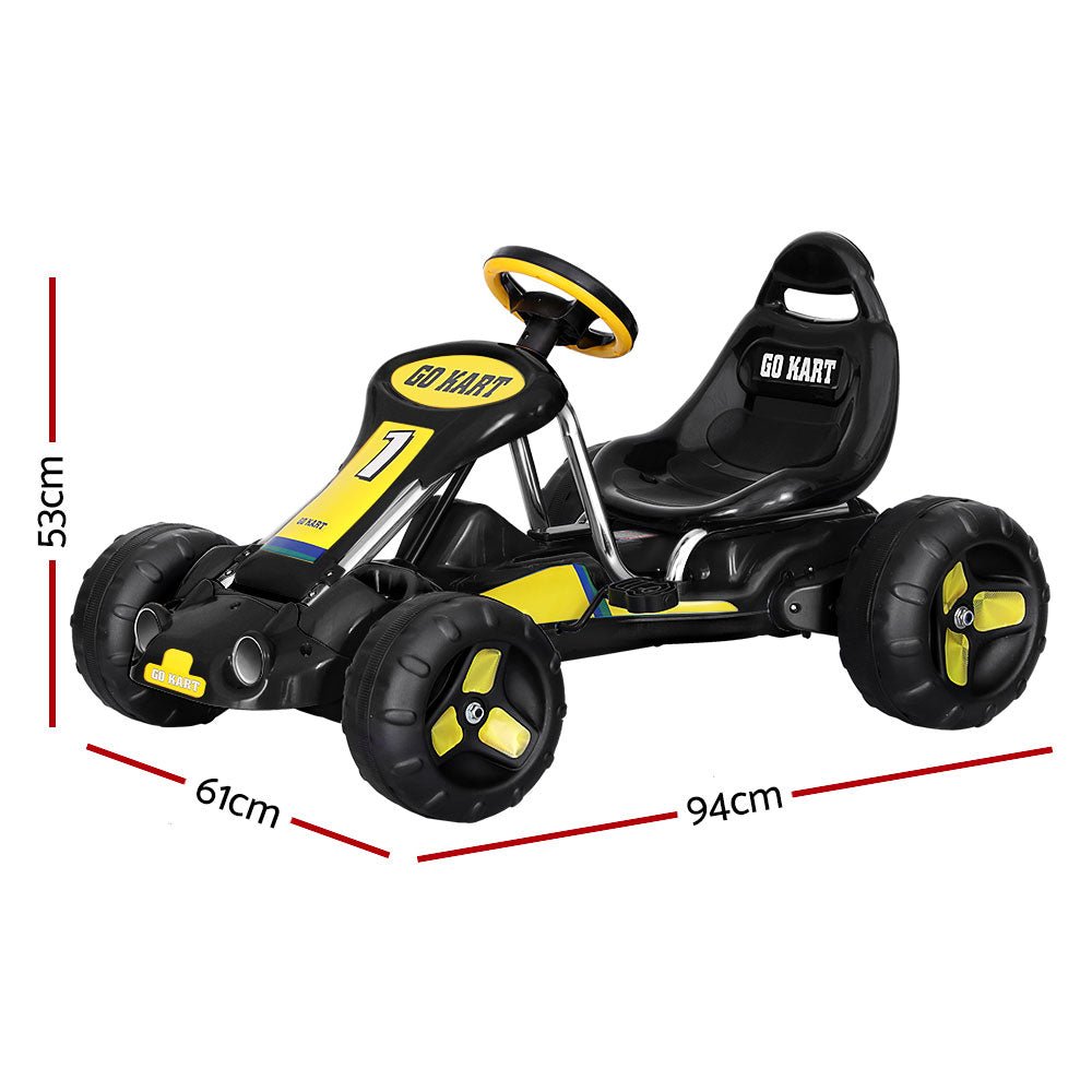 Kids Pedal Go Kart Ride On Toys Racing Car Black-1