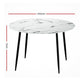 Round Dining Table With White Marble Effect-2