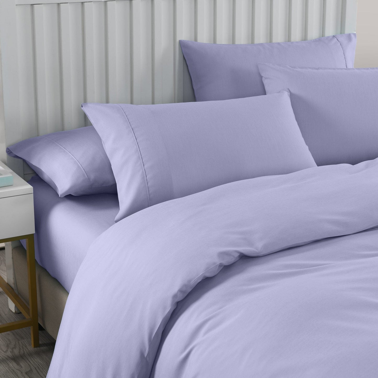 Royal Comfort 2000TC Quilt Cover Set Bamboo Cooling Hypoallergenic Breathable - King - Lilac Grey-1