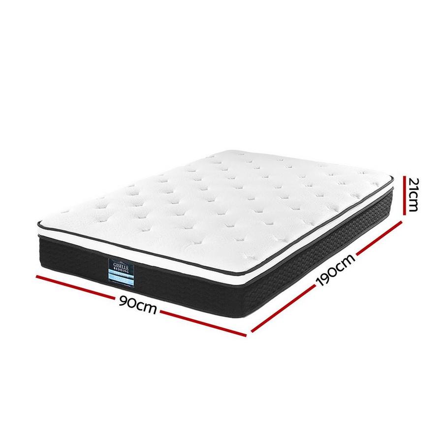 Single Package | Kids Casa Wooden Bed Frame White & Bonita Pillow Top Mattress (Medium Firm)-2